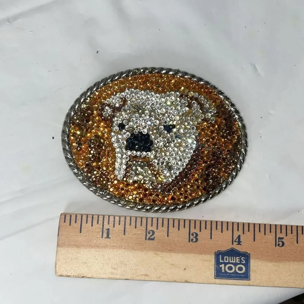 Bulldog Bling Belt Buckle Handmade
